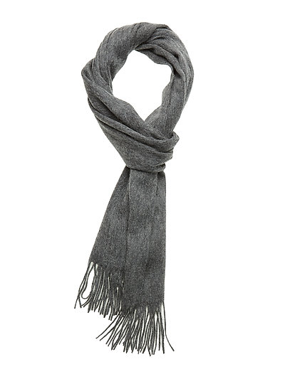 Grey plain wool scarf