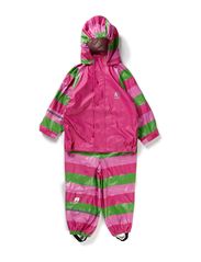 CeLaVi Rainwear w/striped pant - Real pink