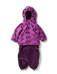 CeLaVi 2 pc rainwear suit -printet w.lining - Purple