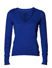 EDC by Esprit slub button v - ELECTRIC BLUE