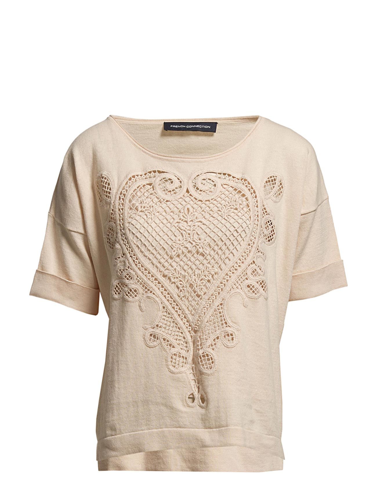 Charis Crochet S/s Rd Nk Top