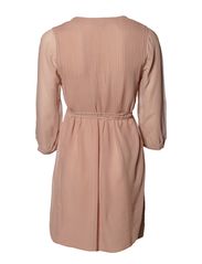 RACHEL SILK LS RD NK FLARED DR 