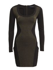 French Connection Lara Lurex Ls Round Neck Dress
