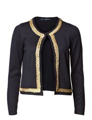 METTALIC KNIT L/S CARDIGAN
