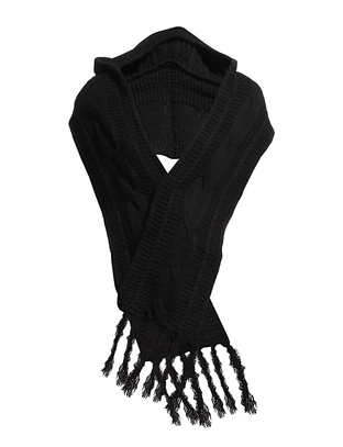 Friis & Company Dana Hooded Knit scarf - Black