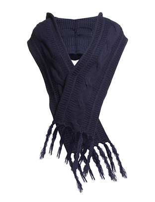 Friis & Company Dana Hooded Knit scarf - Navy
