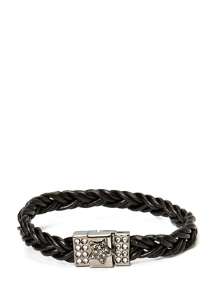 Friis & Company Pear Star Braided Gunmetal Bracelet
