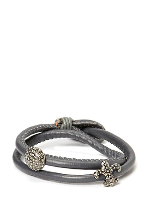 Friis & Company Pear Circle Round Gunmetal Bracelet