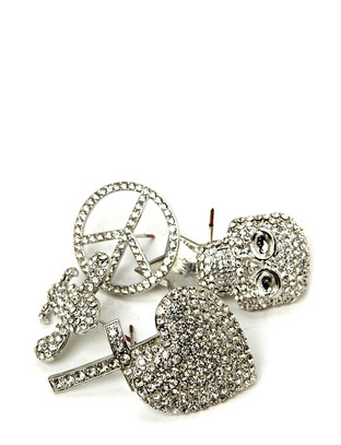 Friis & Company Huil stone candle stud set - Silver