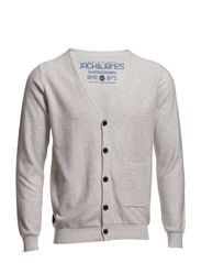 Jack & Jones CORBIS CARDIGAN 1/2 12 CORE - WHITE MELANGE