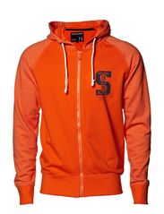 Jack & Jones IRVING ZIP SWEAT ORG 1-2 2012 - VERMILLION ORANGE