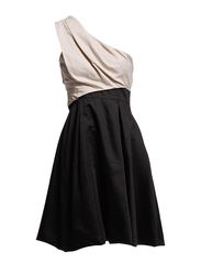Karen Millen Dn195 Soft Full Skirted Collec - Black/Multi
