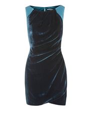 Karen Millen Karen Millen Dm182 Draped Velvet Mini Dress