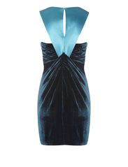 Karen Millen Dm182 Draped Velvet Mini Dress 