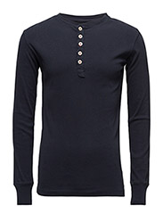 Knowledge Cotton Apparel Rib Knit Henley