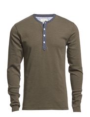 Lindbergh Basic grandad tee O-neck L/S