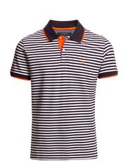 Lindbergh Small striped polo pique