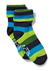 Turn-up sock w/stripes