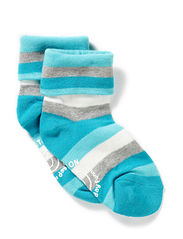 Turn-up sock w/stripes