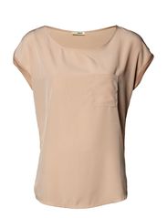 Oasis Oasis Plain Woven Front Pocket Tee - Light Neutral