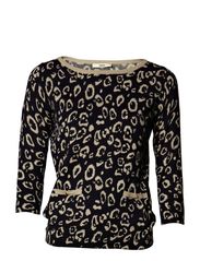 Oasis Oasis Animal Print Tipped Pocket Top