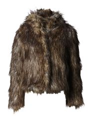 Oasis Oasis Soft Stripe Faux Fur Jacket