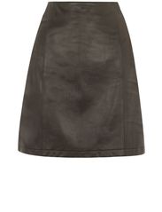Oasis Oasis Ponte And Leather Skirt