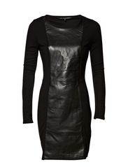 Oasis Oasis Ponte And Leather Dress