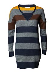 ONLY SILVY STRIPE KNIT TUNIC - MOOD INDIGO