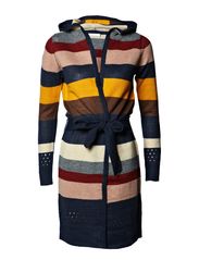 ONLY SILVY STRIPE LONG HOOD KNIT CARDIGAN