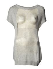 ONLY MIXED FABRIC VOLUME KNIT - LIGHT GREY MELANGE