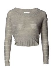 ONLY ELISE BOXY SHORT TOP - DARK GREY MELANGE