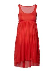 ONLY ELIN SL PLEATED DRESS - MARS RED