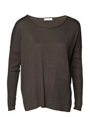 ONLY SAMMI L/S BOXY KNIT TOP - RAVEN
