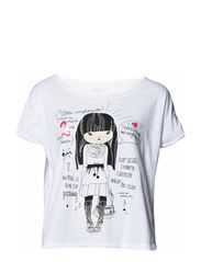 ONLY SUSIE ORGANIC S/S BOXY  TOP BOX - WHITE
