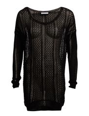 ONLY MOE PARTY KNIT LONG TOP - BLACK