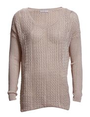 ONLY MOE PARTY KNIT LONG TOP - SILVER PEONY