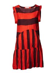 ONLY CLOVER SS STRIPE DRESS - ZINFANDEL