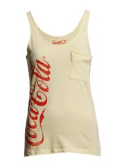 ONLY COCA COLA TANK TOP - TENDER YELLOW