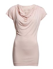 ONLY AUBINE PARTY TIGHT SS TOP - SILVER PEONY