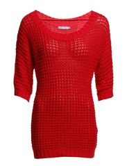 ONLY CANDICE 3/4 KNIT TOP - ROUGE RED