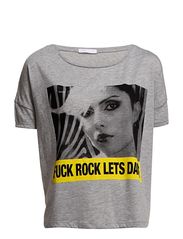 ONLY ROCK GIRLS SS CROPPED TOP BOX - LIGHT GREY MELANCE