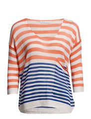 ONLY BOXY STRIPE 3/4 KNIT TOP
