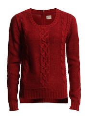 MARLIE CROPPED KNIT TOP - RHUBARB