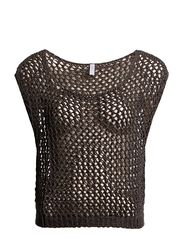 ONLY BEAUTY SL KNIT TOP - SMOKED PEARL