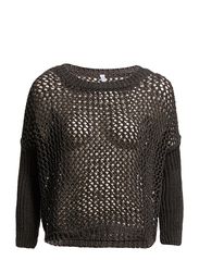 ONLY BEAUTY LS KNIT TOP - SMOKED PEARL