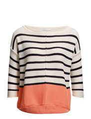 ONLY LEO STRIPE KNIT PULLOVER MHS - CLOUD DANCER