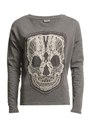 ONLY EMBRODERY SKULL LS KNIT