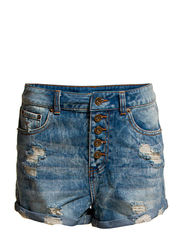 Pieces FUNKY AGNES HIGH SHORTS/DENIM BLUE