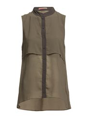 Saint Tropez TOP  W CONTRAST PLACKET/COLLAR